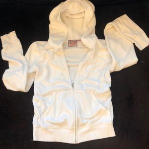 Juicy Couture white zipper terrycloth jacket